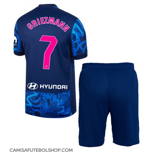 Camisa de time de futebol Atletico Madrid Antoine Griezmann #7 Replicas 3º Equipamento Infantil 2024-25 Manga Curta (+ Calças curtas)